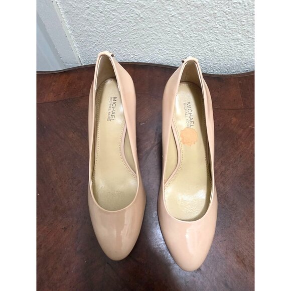 Michael Kors Nude Patent Leather Heels With Rhinestone Detail Size 6.5M - Picture 2 of 14